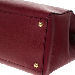 Pre Owned Fendi Red Saffiano Leather Medium Sac 2jours Elite Tote