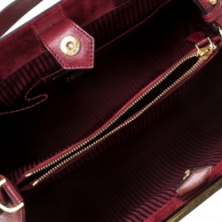 Pre Owned Fendi Red Saffiano Leather Medium Sac 2jours Elite Tote