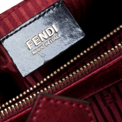 Pre Owned Fendi Red Saffiano Leather Medium Sac 2jours Elite Tote