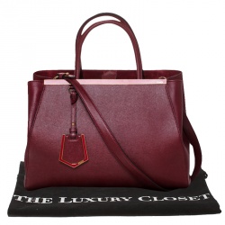 Pre Owned Fendi Red Saffiano Leather Medium Sac 2jours Elite Tote