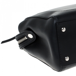 Pre Owned Fendi Black Leather Dotcom Click Top Handle Bag