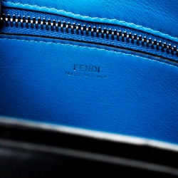 Pre Owned Fendi Black Leather Dotcom Click Top Handle Bag