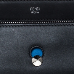 Pre Owned Fendi Black Leather Dotcom Click Top Handle Bag