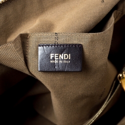 Pre Owned Fendi Yellow Pebbled Leather Small Chameleon Satchel