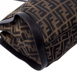 Pre Owned Fendi Tobacco Zucca Canvas and Leather Tote