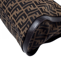 Pre Owned Fendi Tobacco Zucca Canvas and Leather Tote