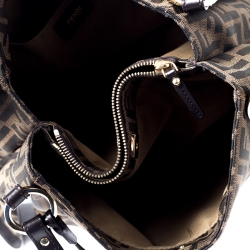 Pre Owned Fendi Tobacco Zucca Canvas and Leather Tote