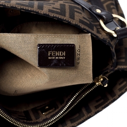 Pre Owned Fendi Tobacco Zucca Canvas and Leather Tote