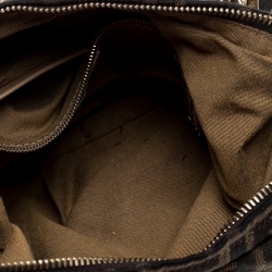 Pre Owned Fendi Brown Zucca Canvas and Leather Chef Chain Link Hobo