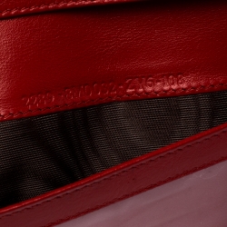 Pre Owned Fendi Red Patent Leather Flap Continental Wallet