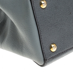 Pre Owned Fendi Grey Leather Mini 2Jours Tote