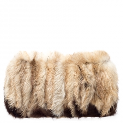 Fendi Beige/Brown Fur Forever Baguette Shoulder Bag