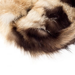 Fendi Beige/Brown Fur Forever Baguette Shoulder Bag
