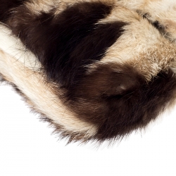 Fendi Beige/Brown Fur Forever Baguette Shoulder Bag