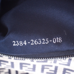 Pre Owned Fendi Navy Blue Zucchino Canvas Mama Forever Shoulder Bag