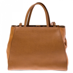 Pre Owned Fendi Tan Leather Medium 2Jours Tote