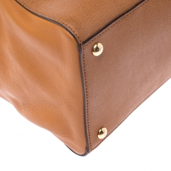 Pre Owned Fendi Tan Leather Medium 2Jours Tote