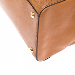Pre Owned Fendi Tan Leather Medium 2Jours Tote