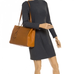 Pre Owned Fendi Tan Leather Medium 2Jours Tote
