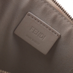 Pre Owned Fendi Off White Studded Leather Karlito Flat Pouch