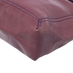 Fendi Purple Leather Maxi Baguette Flap Shoulder Bag