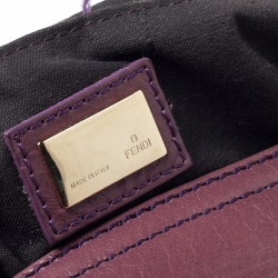 Fendi Purple Leather Maxi Baguette Flap Shoulder Bag
