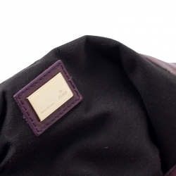 Fendi Purple Leather Maxi Baguette Flap Shoulder Bag