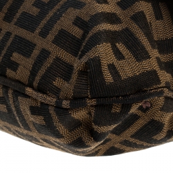 Pre Owned Fendi Tobacco Zucca Canvas Mia Flap Bag