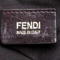 Pre Owned Fendi Tobacco Zucca Canvas Mia Flap Bag