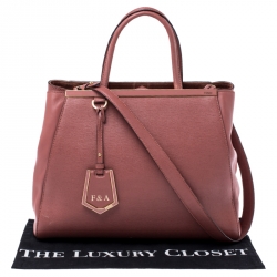 Pre Owned Fendi Old Rose Leather Medium 2jours Tote