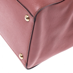 Pre Owned Fendi Old Rose Leather Medium 2jours Tote