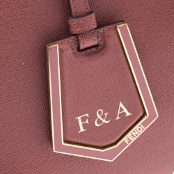 Pre Owned Fendi Old Rose Leather Medium 2jours Tote