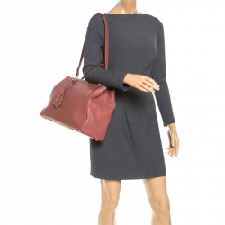 Pre Owned Fendi Old Rose Leather Medium 2jours Tote