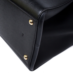 Pre Owned Fendi Black Leather Large 3Jours Tote