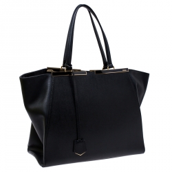 Pre Owned Fendi Black Leather Large 3Jours Tote