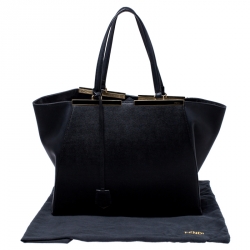 Pre Owned Fendi Black Leather Large 3Jours Tote