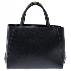 Pre Owned Fendi Black/Green Leather Mini 2Jours Tote