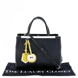 Pre Owned Fendi Black/Green Leather Mini 2Jours Tote