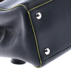Pre Owned Fendi Black/Green Leather Mini 2Jours Tote