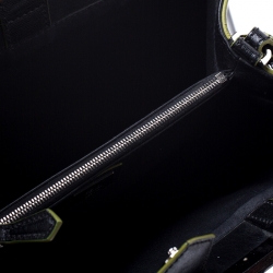 Pre Owned Fendi Black/Green Leather Mini 2Jours Tote