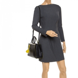 Pre Owned Fendi Black/Green Leather Mini 2Jours Tote