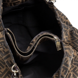 Pre Owned Fendi Tobacco Zucca Canvas Large Mia Tote
