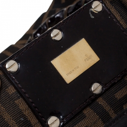 Pre Owned Fendi Tobacco Zucca Canvas Large Mia Tote