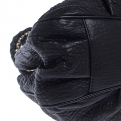 Pre Owned Fendi Black Leather Mia Hobo