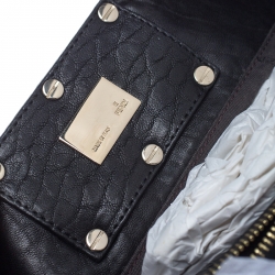 Pre Owned Fendi Black Leather Mia Hobo