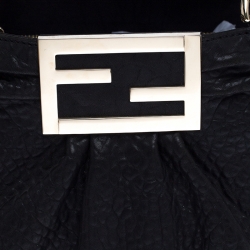 Pre Owned Fendi Black Leather Mia Hobo