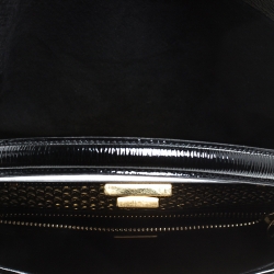 Pre Owned Fendi Black Patent Leather Large Peekaboo Top Handle Bag