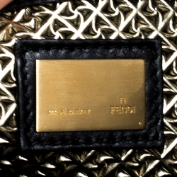 Pre Owned Fendi Black Patent Leather Large Peekaboo Top Handle Bag