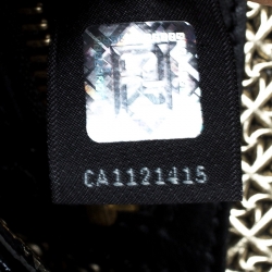 Pre Owned Fendi Black Patent Leather Large Peekaboo Top Handle Bag