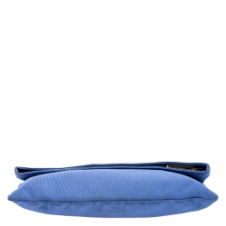 Pre Owned Fendi Blue Zucca Canvas Chameleon Fold-Over Clutch